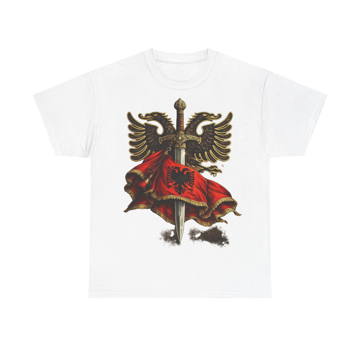 Albania Espada Arte Callejero Urbano Bandera Escudo Orgullo - Camiseta unisex