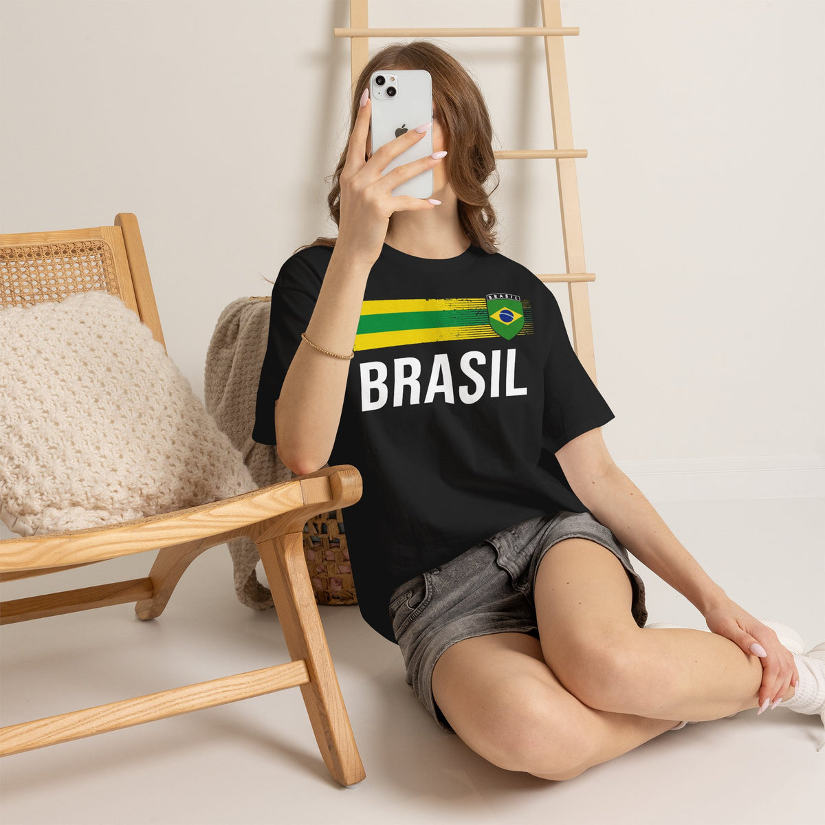 Brazil Brasilien Wappen Flagge Sport Fan Fußball Geschenkidee - Unisex T-Shirt