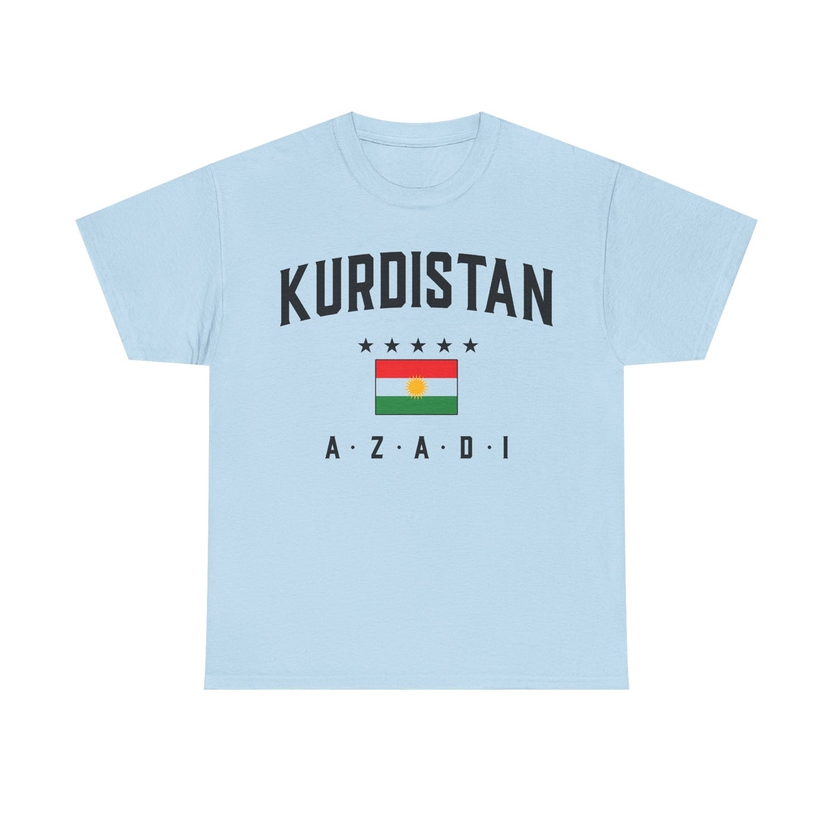 Camiseta unisex de Kurdistán AZADI con bandera, orgullo, Newroz y escudo