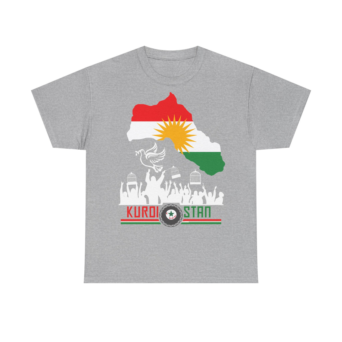 Kurdistán Azadi Escudo Bandera Patria Newroz Regalo - Camiseta unisex