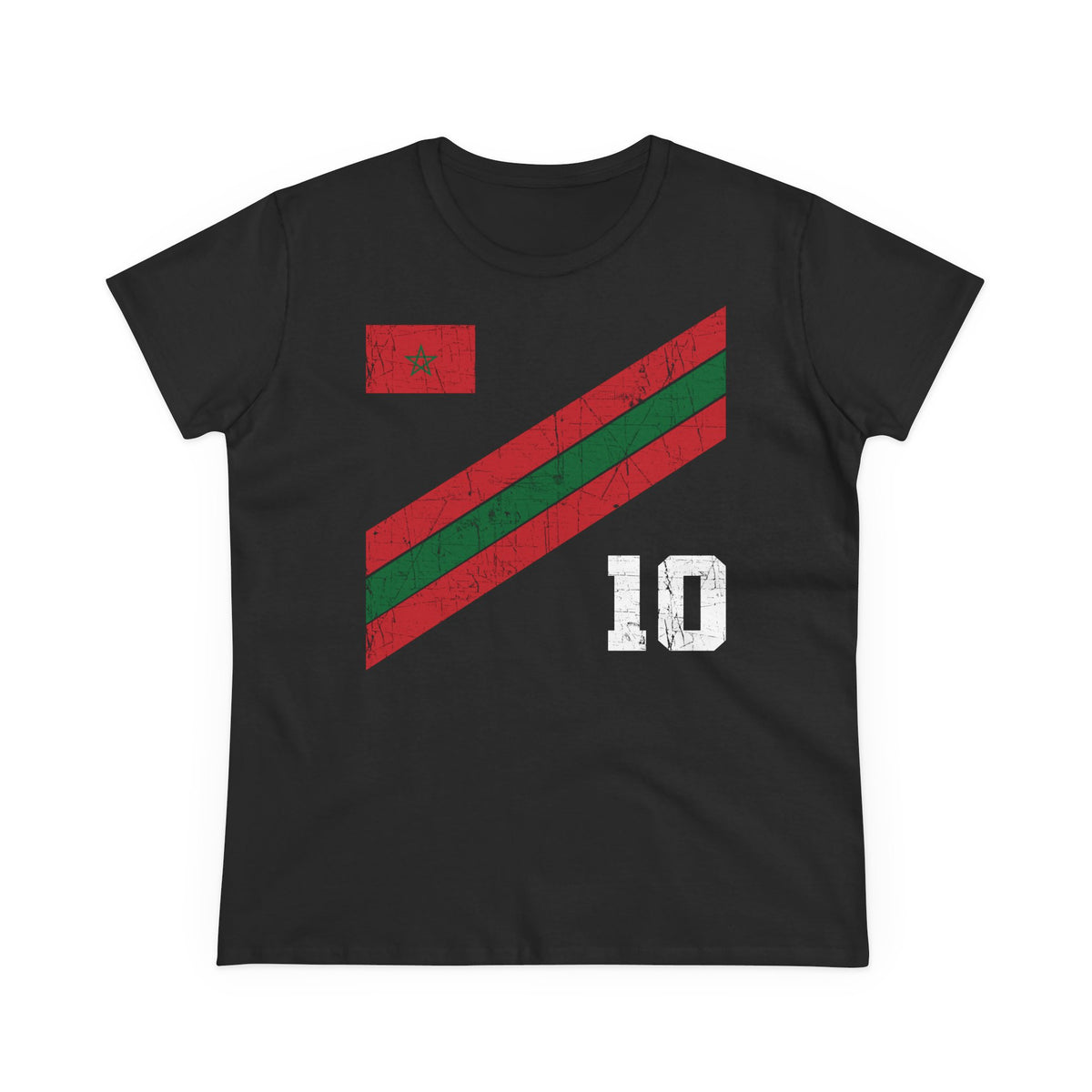 Escudo de Marruecos, bandera de Marruecos, orgullo, aficionada al fútbol y al deporte, idea de regalo - Camiseta para mujer
