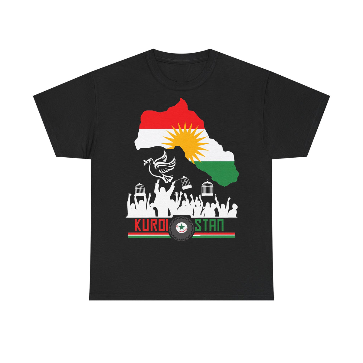 Kurdistán Azadi Escudo Bandera Patria Newroz Regalo - Camiseta unisex