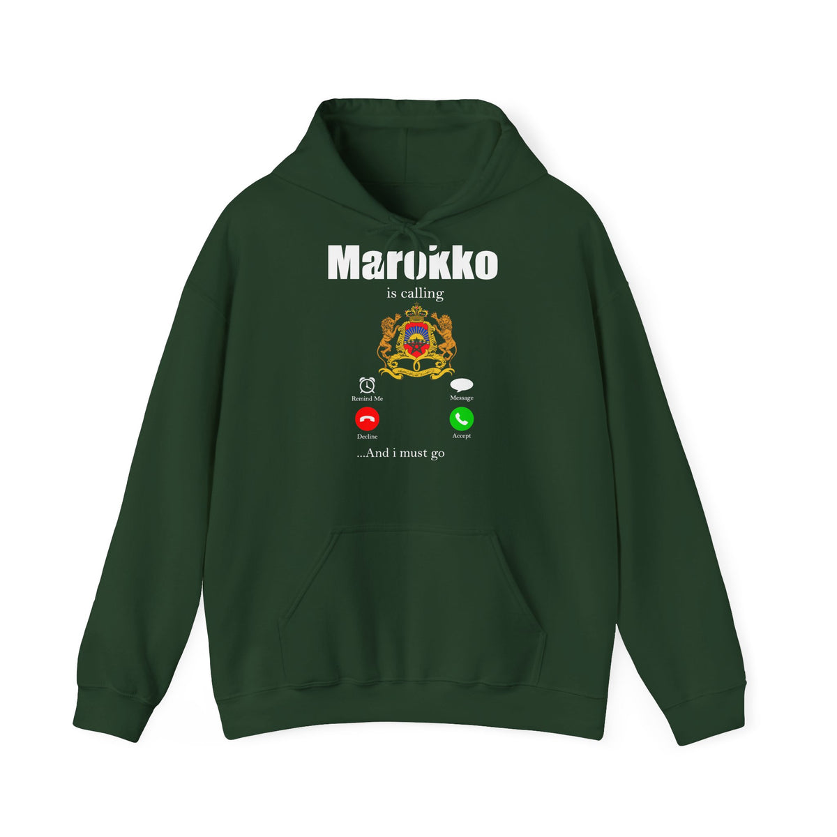 Stemma del Marocco Bandiera del Marocco Orgoglio Tifoso di calcio Sport Idea regalo - Felpa con cappuccio unisex