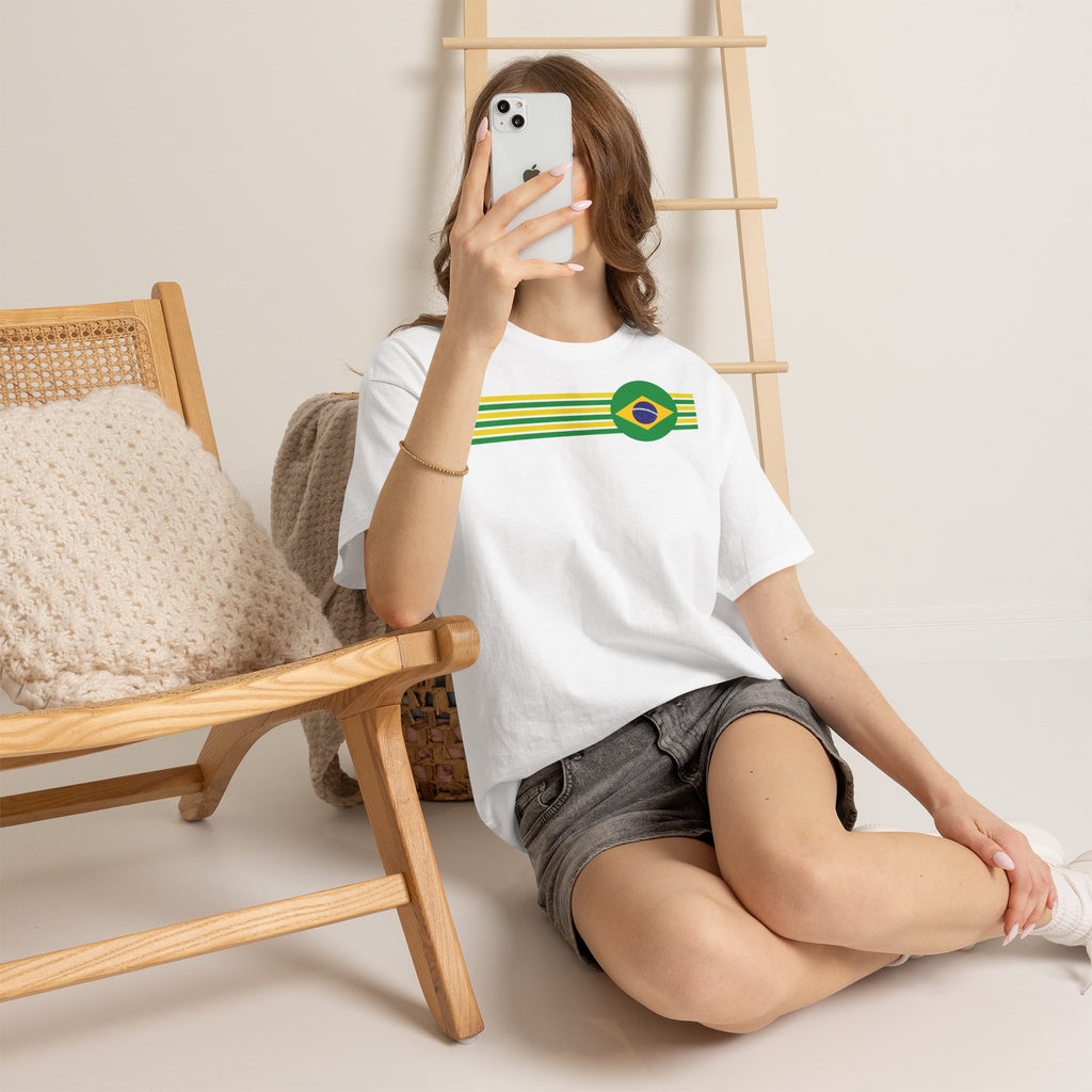 Brazil Brasilien Wappen Flagge Sport Fan Fußball Geschenkidee - Unisex T-Shirt