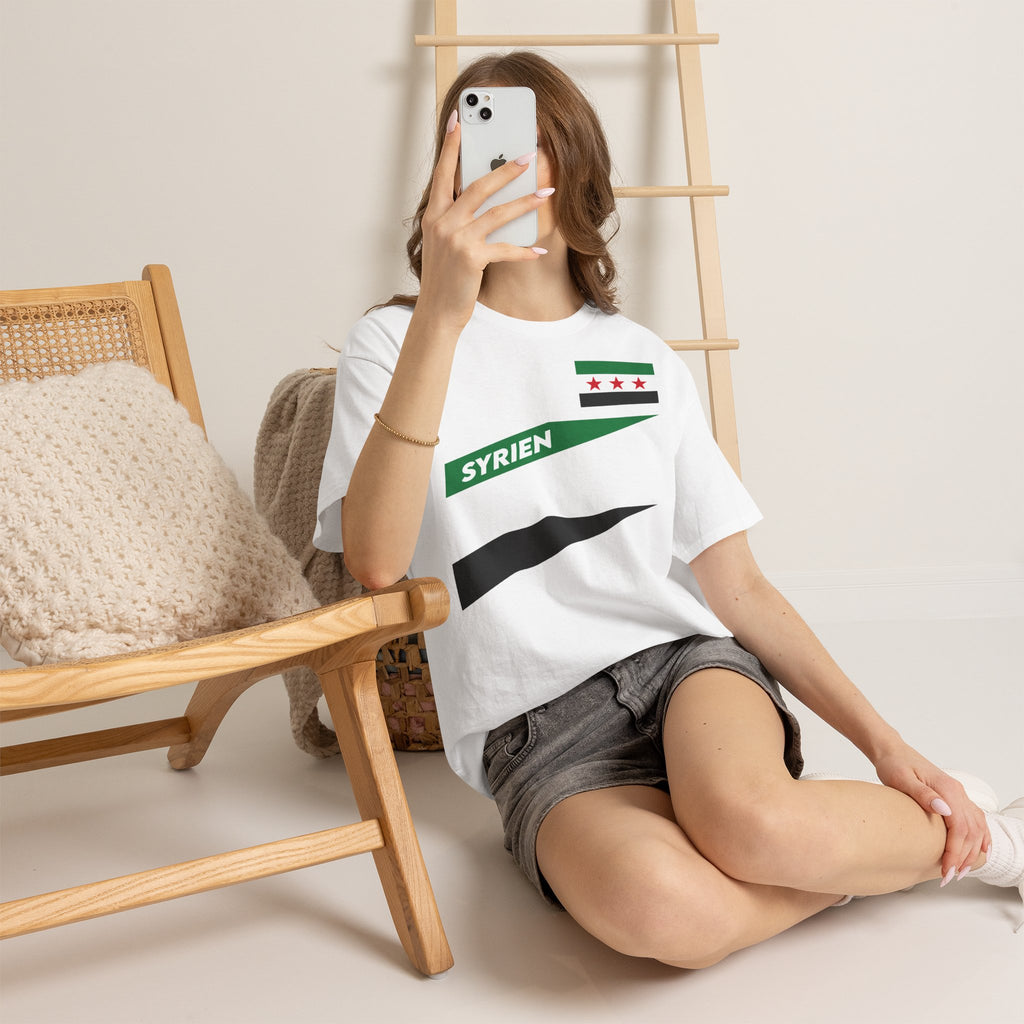 Syria Syrien Wappen Flagge Heimat Sport Fan Geschenkidee - Unisex T-Shirt