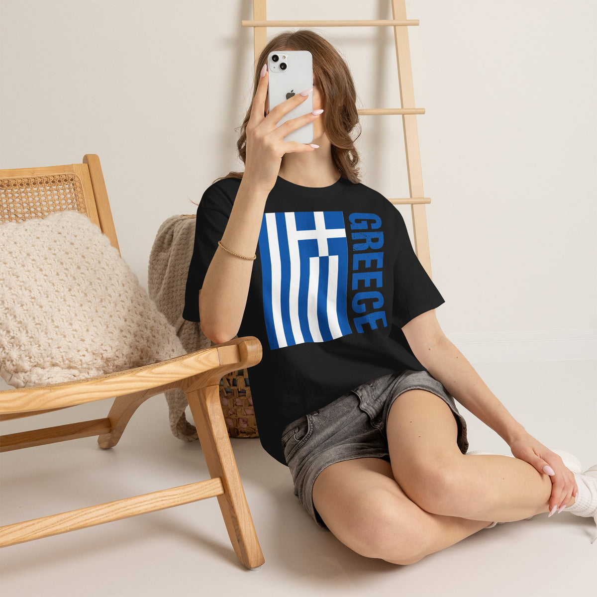 Greece Griechenland Flagge Wappen Heimat Fußball Sport Fan Geschenkidee - Unisex T-Shirt