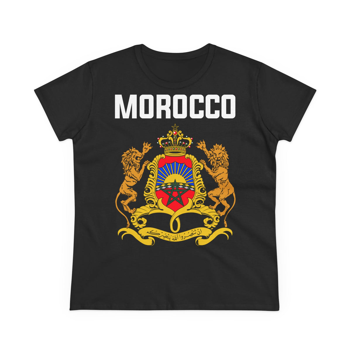 Escudo de Marruecos, bandera de Marruecos, orgullo, aficionada al fútbol y al deporte, idea de regalo - Camiseta para mujer