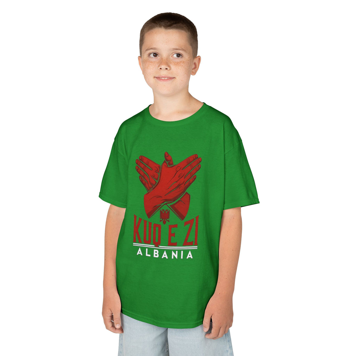 Albania KUQ E ZI Adlermove - Unisex Kinder & Jugendliche T-Shirt
