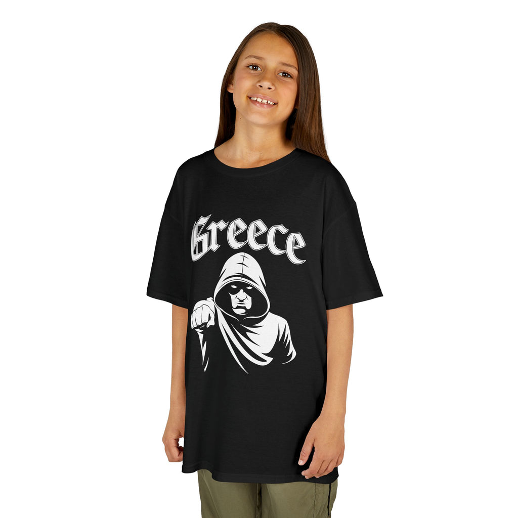 Greece Griechenland Hooligan Flagge Wappen Heimat Fußball Sport Fan Geschenkidee - Für Kinder & Jugendliche Unisex T-Shirt