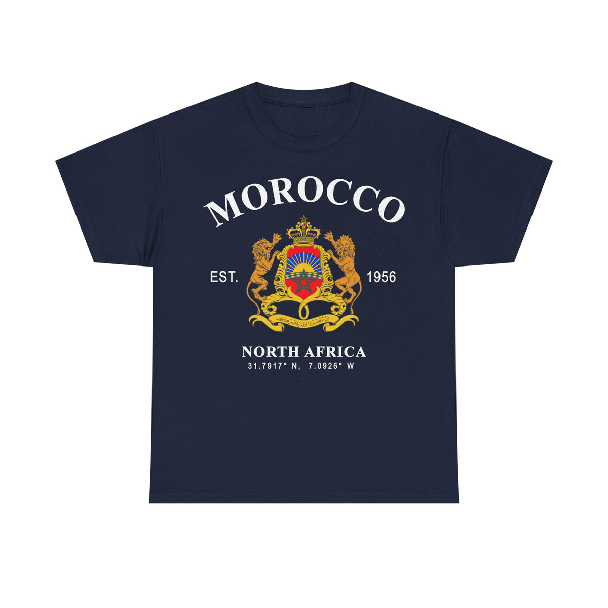 Marruecos Maroc Escudo Bandera Patria - Camiseta unisex