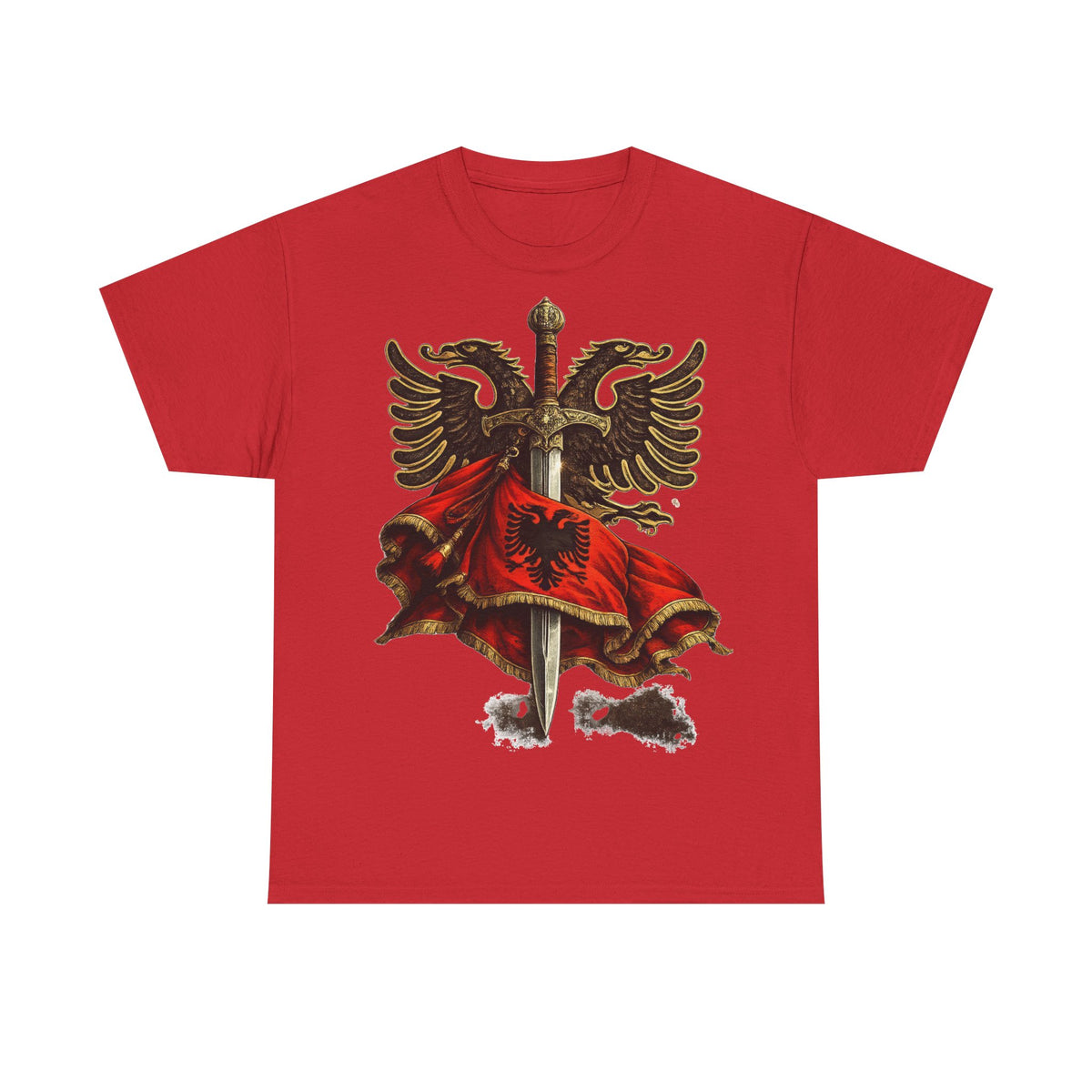 Albania Espada Arte Callejero Urbano Bandera Escudo Orgullo - Camiseta unisex