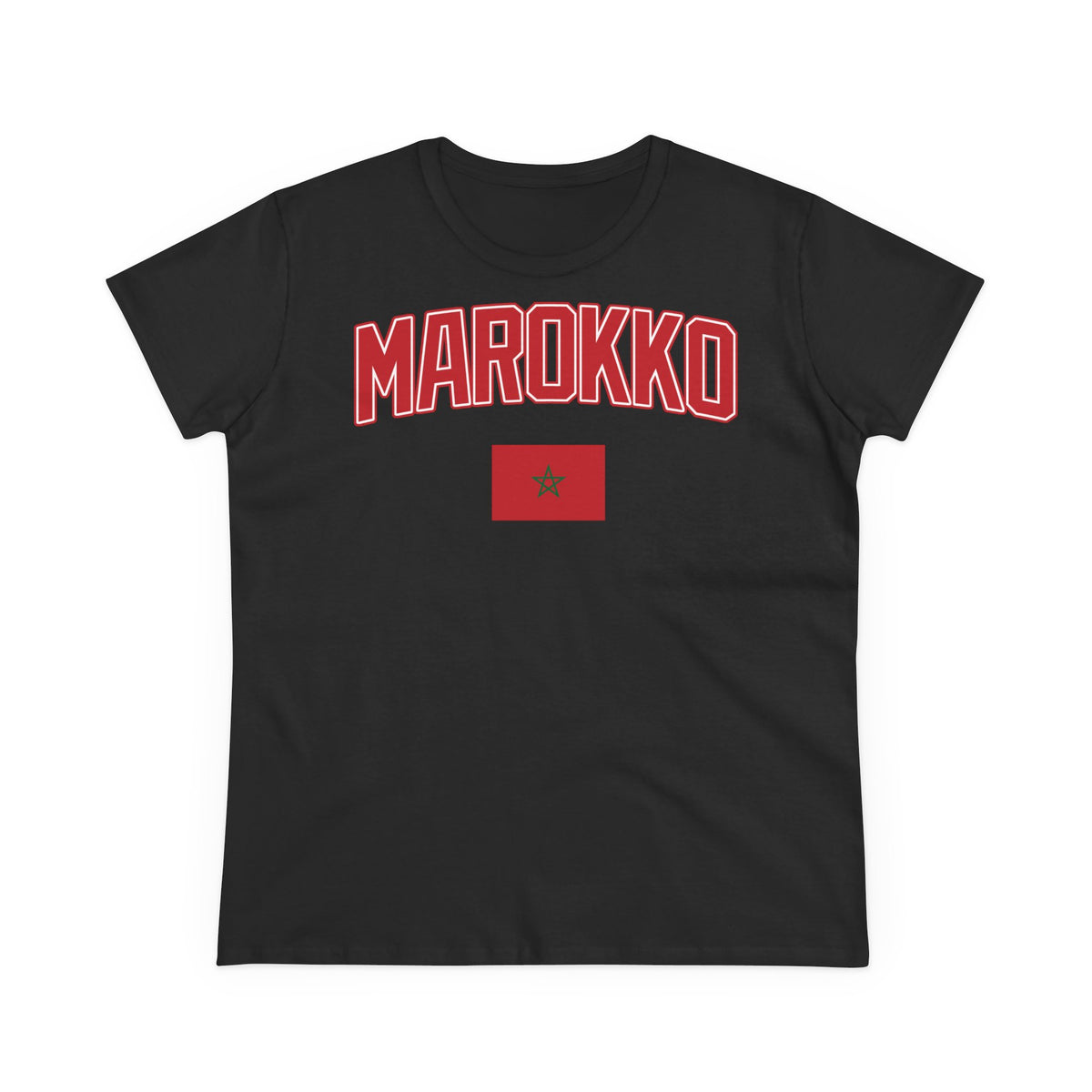 Escudo de Marruecos, bandera de Marruecos, orgullo, aficionada al fútbol y al deporte, idea de regalo - Camiseta para mujer