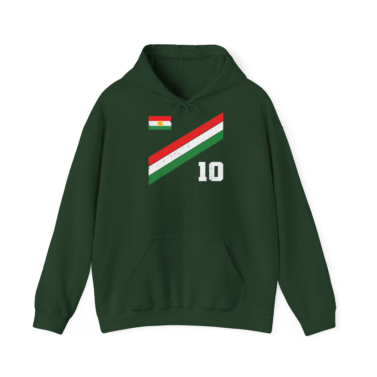Kurdistan patria orgoglio stemma bandiera sport calcio regalo per tifosi - felpa con cappuccio unisex