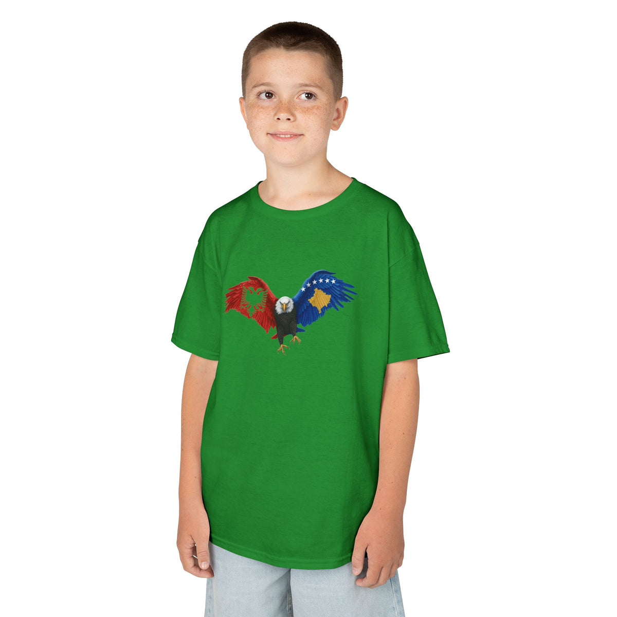Albania Kosovo Adler Flagge Geschenkidee - Unisex Kinder & Jugendliche T-Shirt