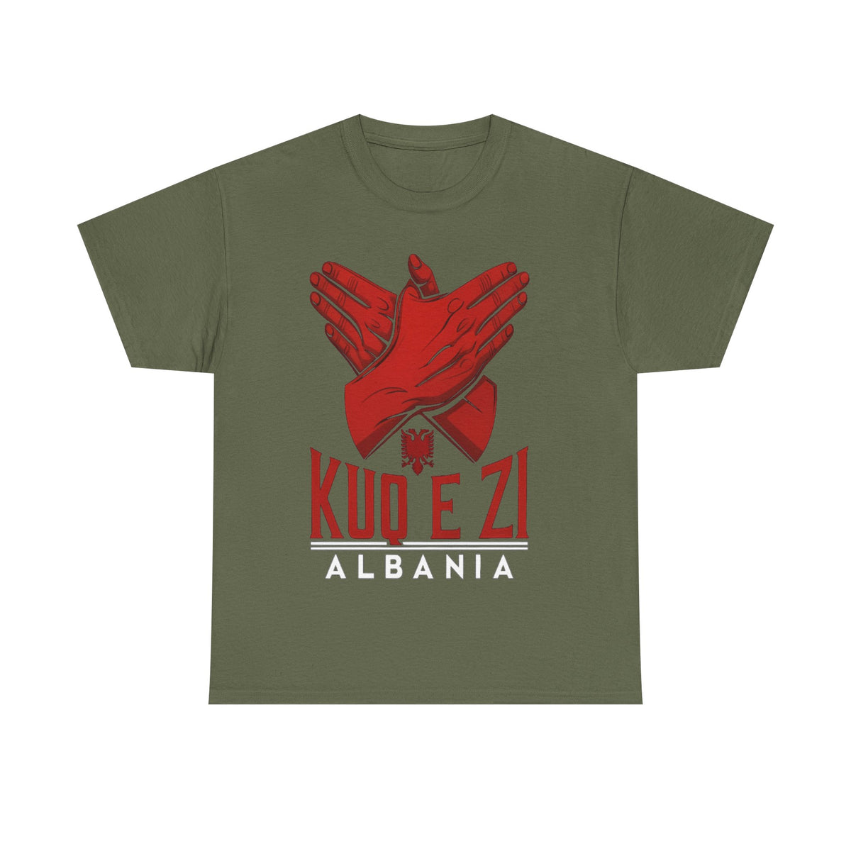 Albania 'KUQ E Zi' Águila Roja Bandera Patria Escudo - Camiseta unisex