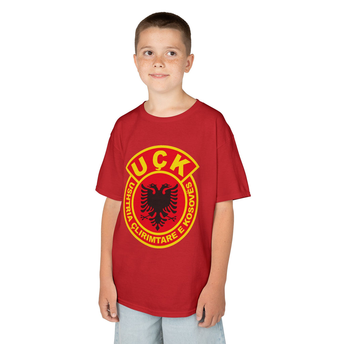 Albania Kosovo UCK Wappen Flagge Doppeladler - Unisex Kinder & Jugendliche T-Shirt