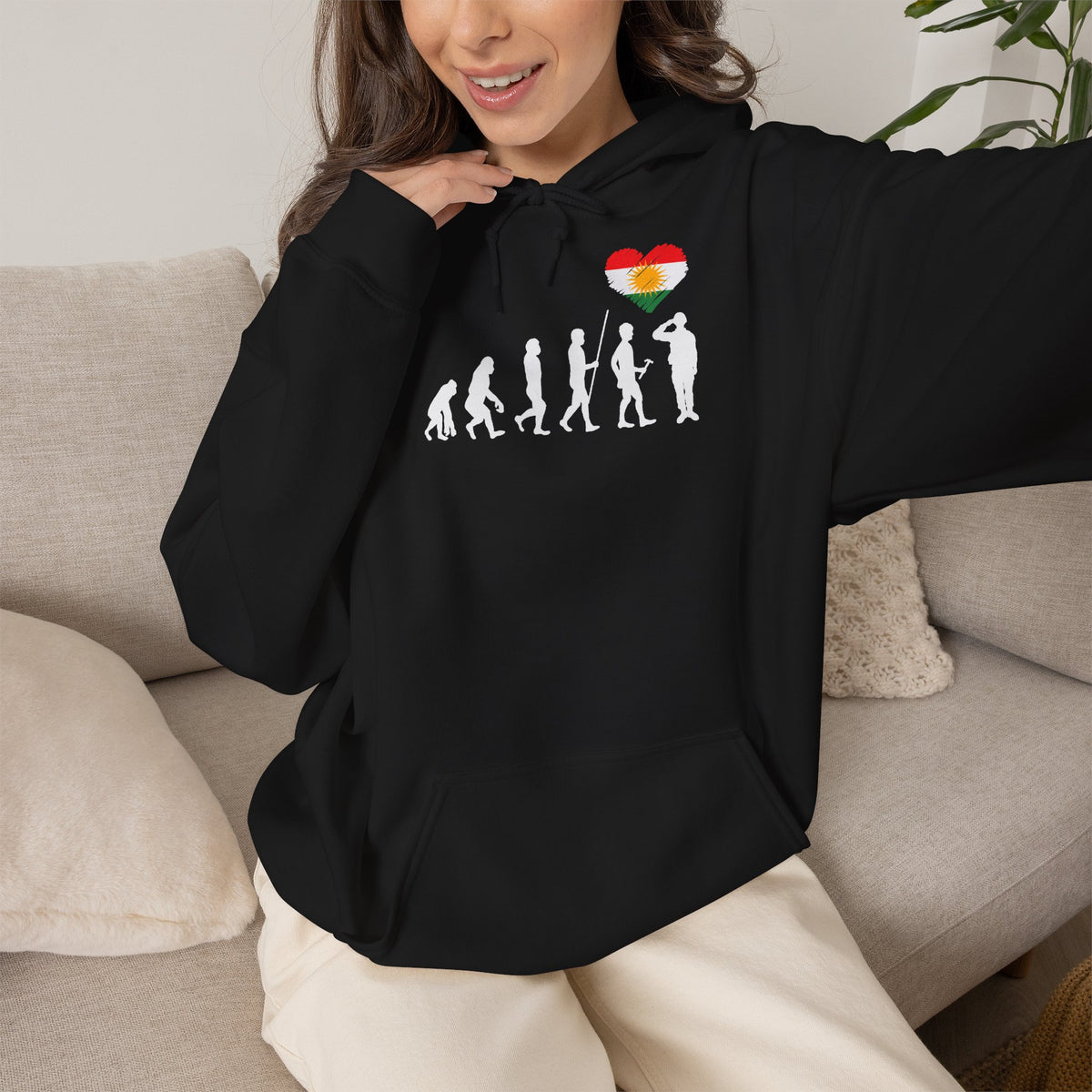 Kurdistan patria orgoglio stemma bandiera sport calcio regalo per tifosi - felpa con cappuccio unisex