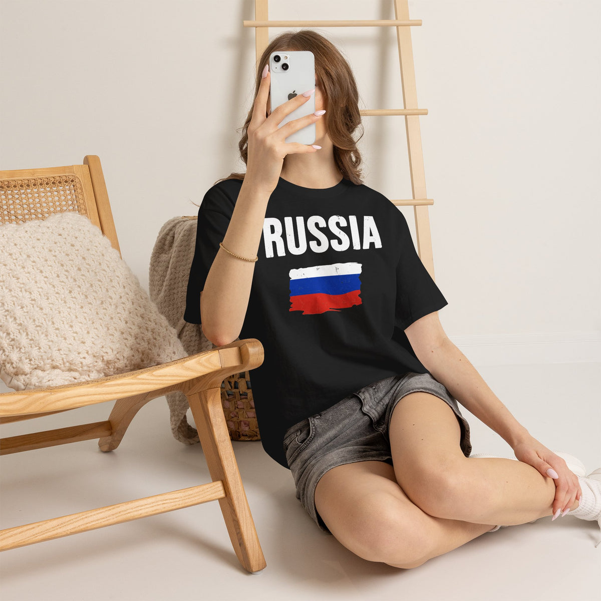 Russia Russland Moscaw Adler Flagge Wappen Geschenk Sport Fan Fashion - Unisex T-Shirt