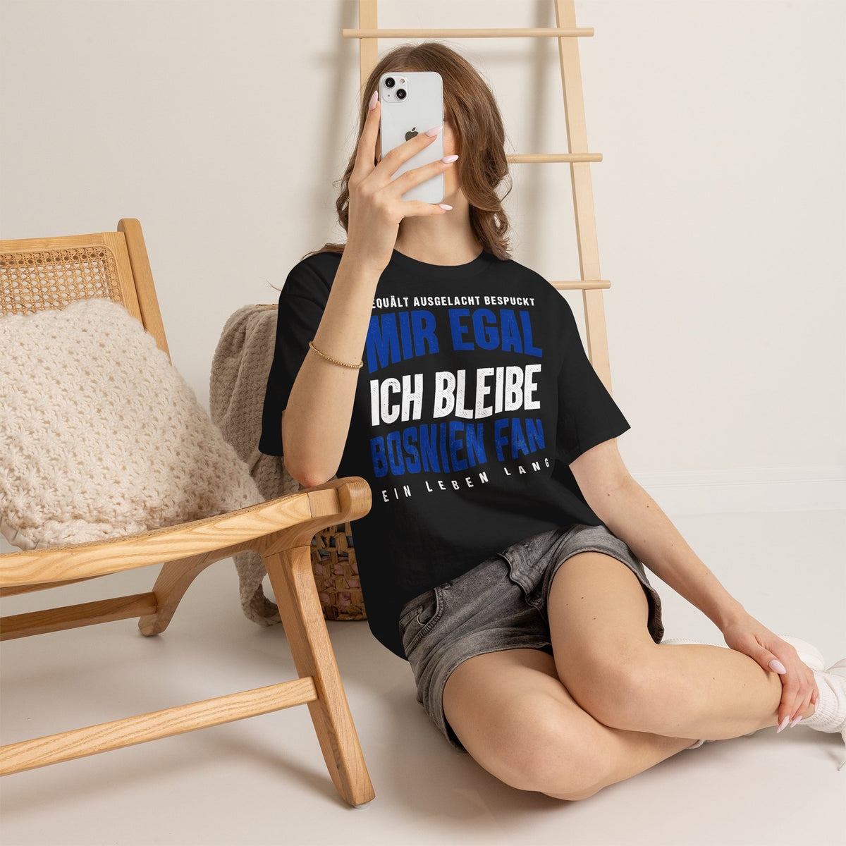 Bosnia Wappen Flagge Stolz Heimat Fußball fan Geschenkidee - Unisex T-Shirt