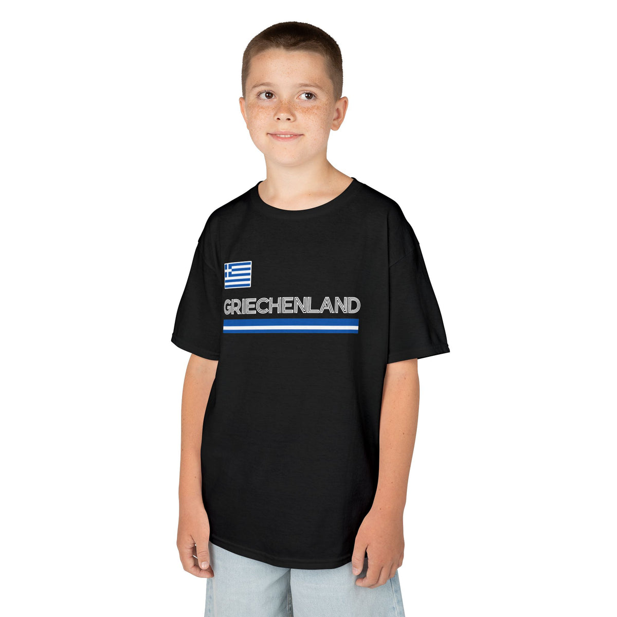 Greece Griechenland Flagge Wappen Heimat Fußball Sport Fan Geschenkidee - Für Kinder & Jugendliche Unisex T-Shirt
