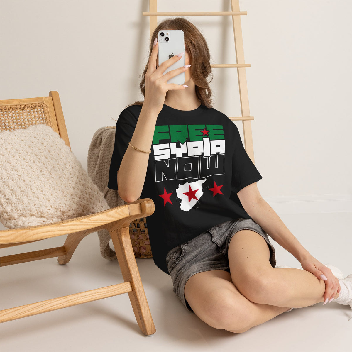 Syria Syrien Wappen Flagge Heimat Sport Fan Geschenkidee - Unisex T-Shirt