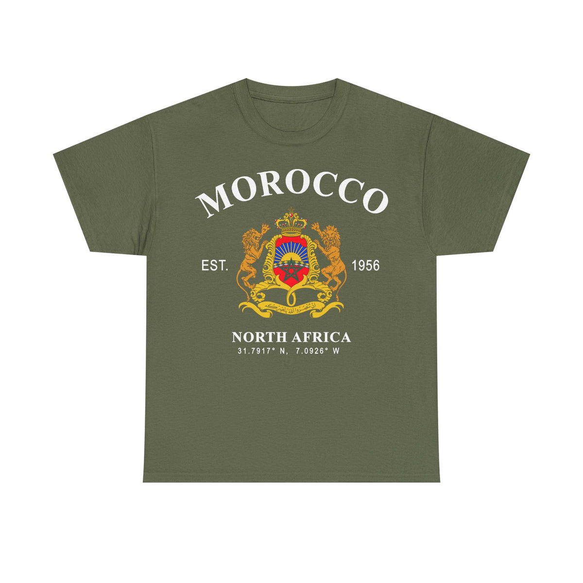 Marruecos Maroc Escudo Bandera Patria - Camiseta unisex