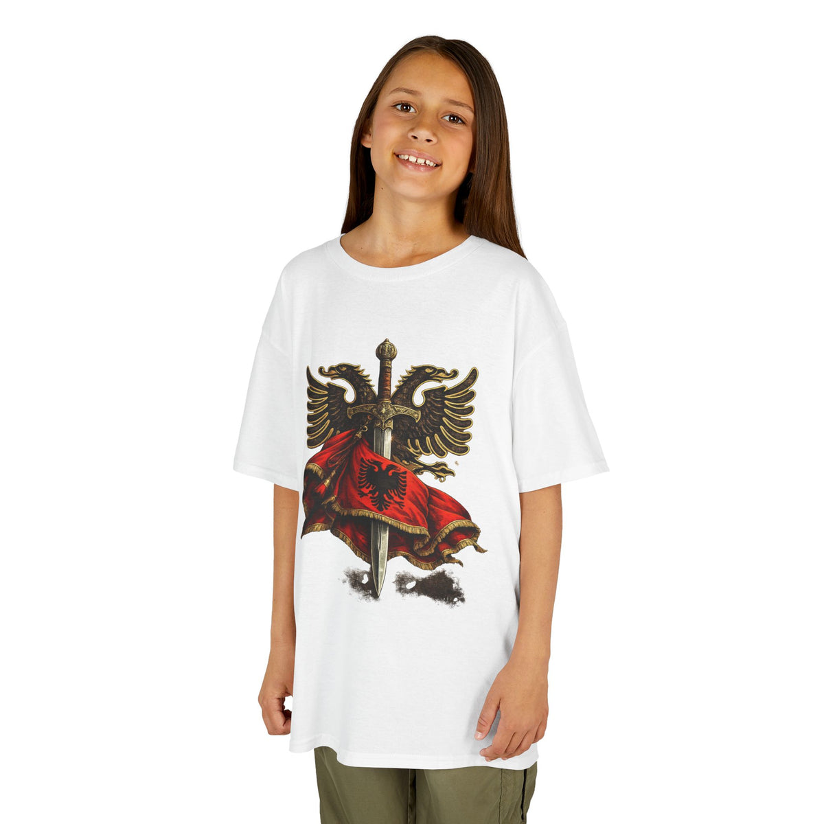 Der Albanische Kriegerschwert Skanderbeg Legende - Unisex Kinder & Jugendliche T-Shirt