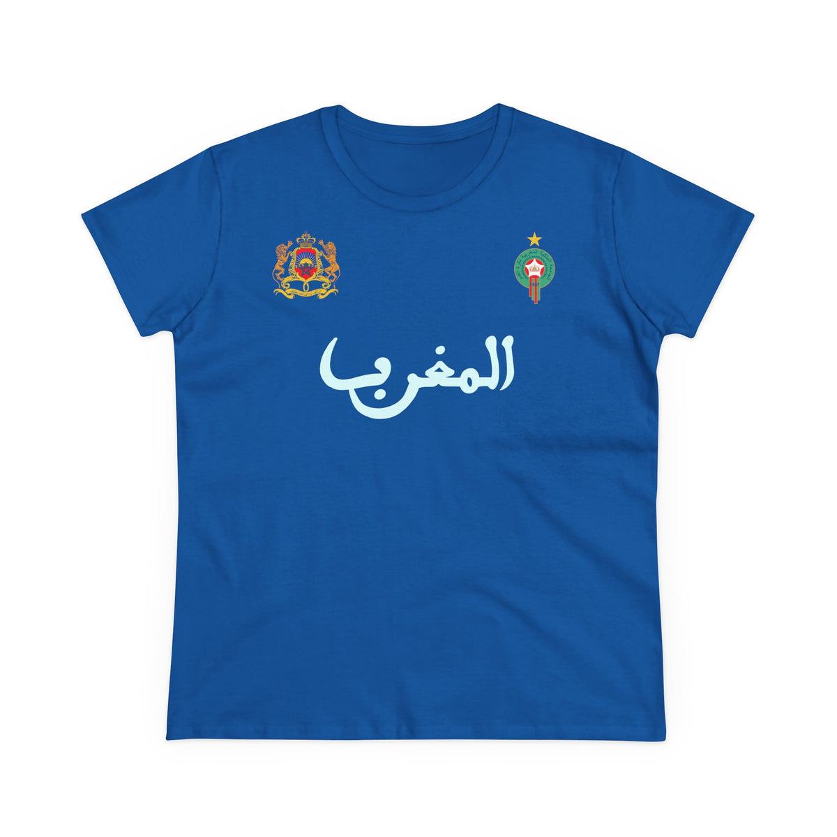 Escudo de Marruecos, bandera de Marruecos, orgullo, aficionada al fútbol y al deporte, idea de regalo - Camiseta para mujer