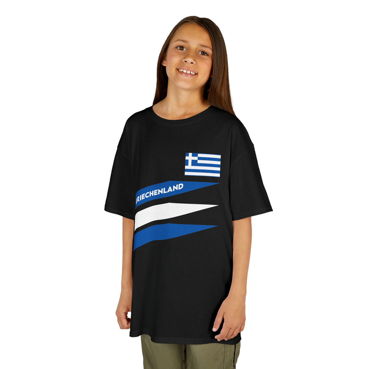 Greece Griechenland Flagge Wappen Heimat Fußball Sport Fan Geschenkidee - Für Kinder & Jugendliche Unisex T-Shirt
