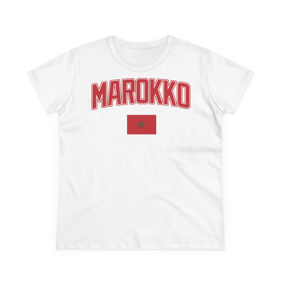 Escudo de Marruecos, bandera de Marruecos, orgullo, aficionada al fútbol y al deporte, idea de regalo - Camiseta para mujer