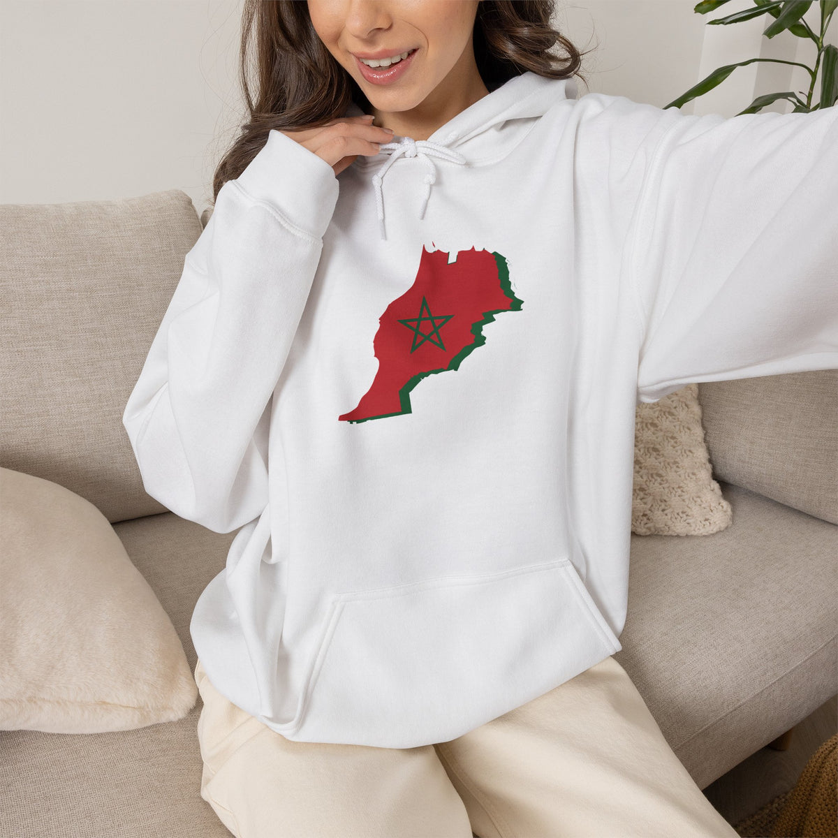 Marokko Wappen Morocco Flagge Stolz Fußball Fan Sport Geschenkidee - Unisex Hoodie