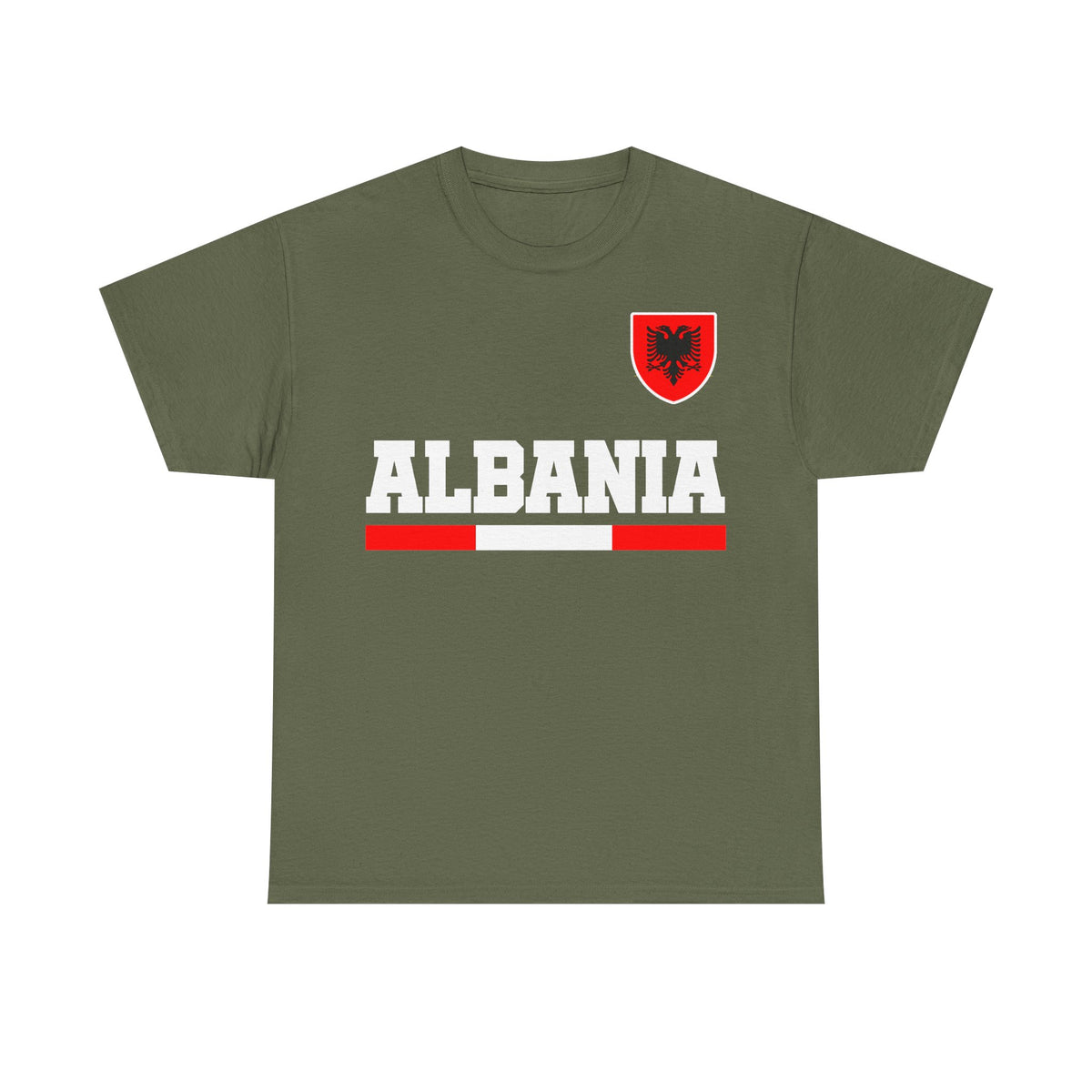 Camiseta unisex de Albania, escudo albanés, bandera, águila, fútbol, aficionado, deporte