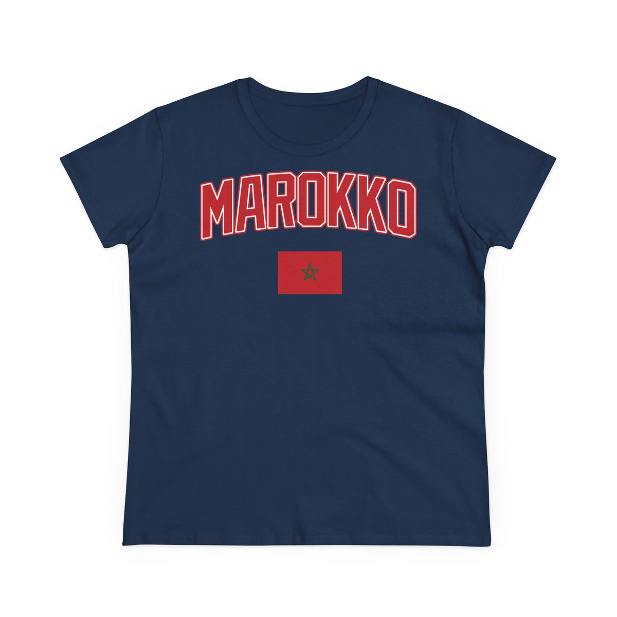 Escudo de Marruecos, bandera de Marruecos, orgullo, aficionada al fútbol y al deporte, idea de regalo - Camiseta para mujer
