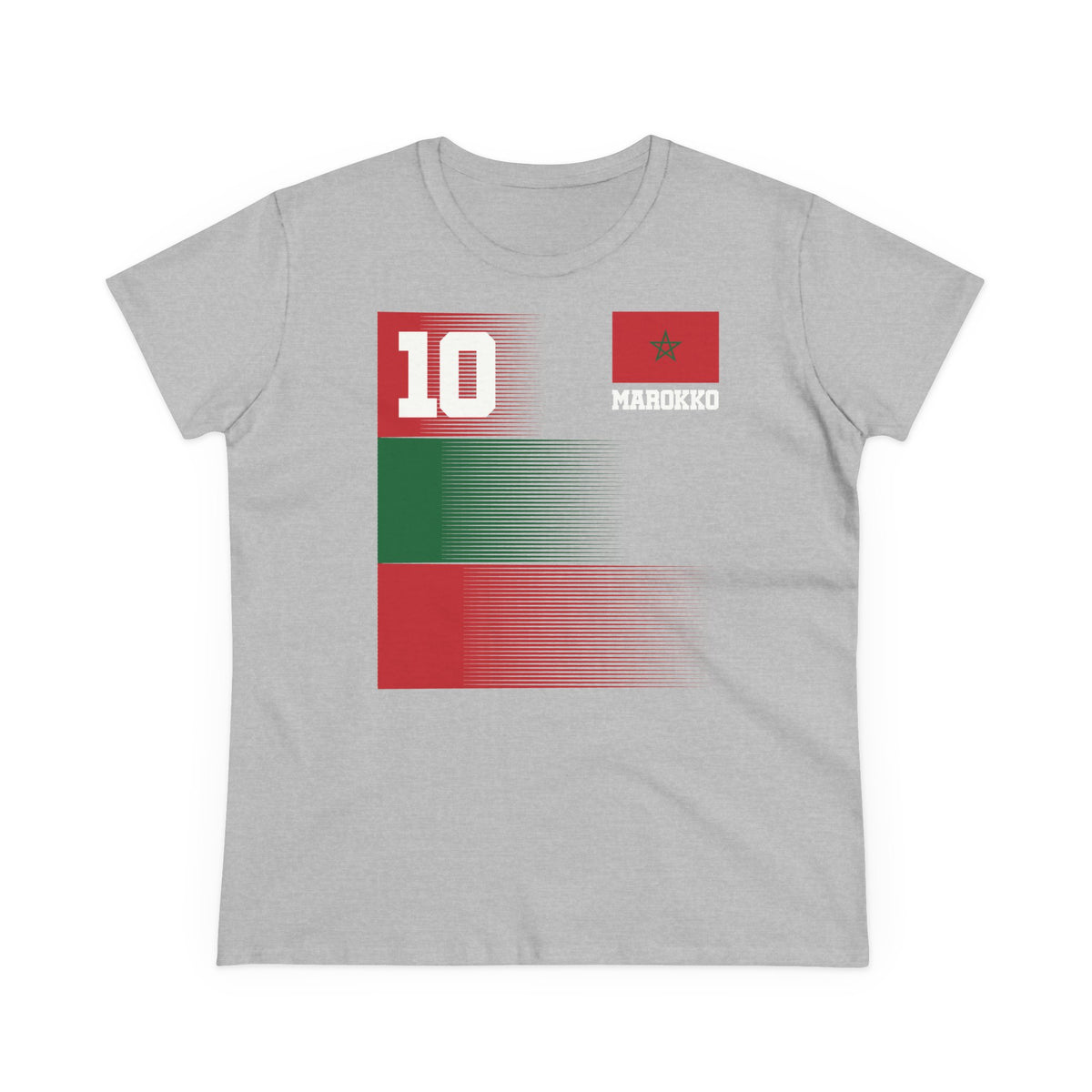 Escudo de Marruecos, bandera de Marruecos, orgullo, aficionada al fútbol y al deporte, idea de regalo - Camiseta para mujer