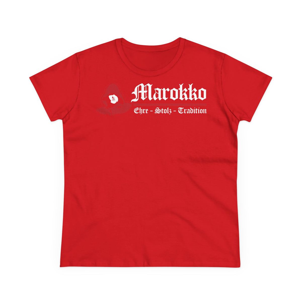 Escudo de Marruecos, bandera de Marruecos, orgullo, aficionada al fútbol y al deporte, idea de regalo - Camiseta para mujer