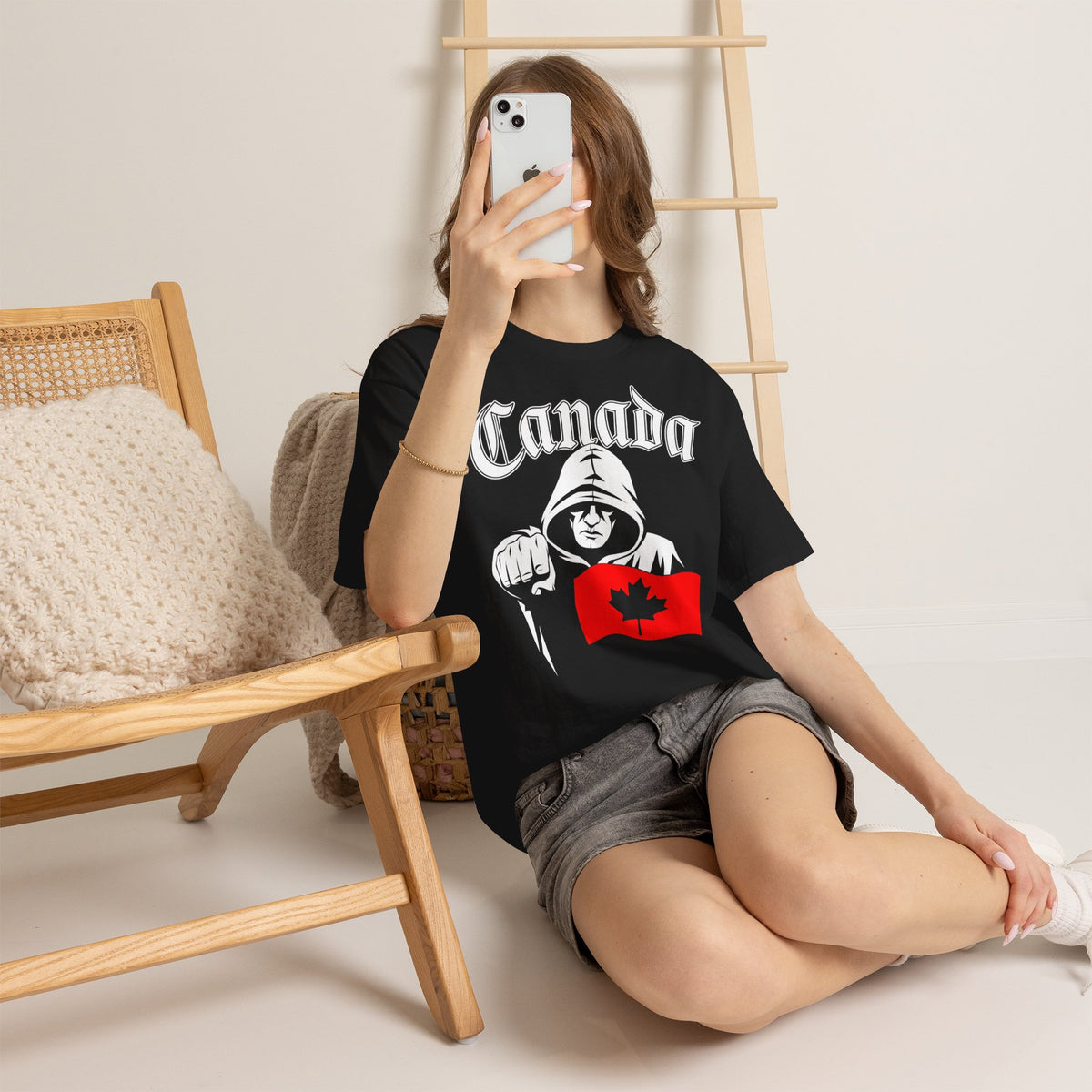 Canada Kanada Hooligan Wappen Flagge Fan Sport Fußball Geschenkidee - Unisey T-Shirt