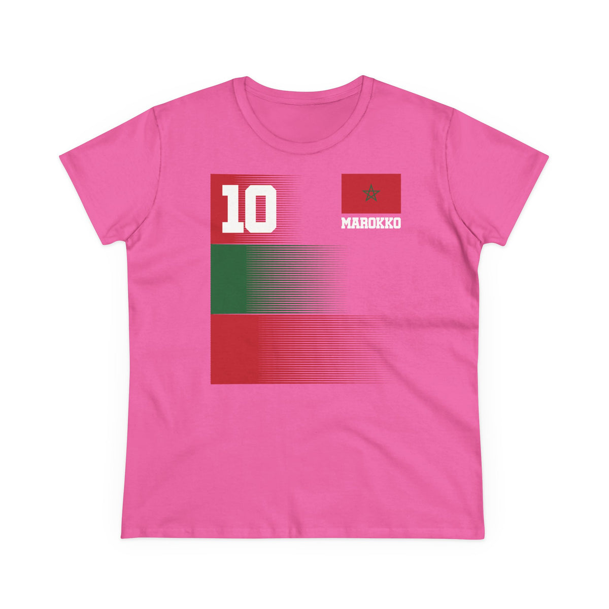 Escudo de Marruecos, bandera de Marruecos, orgullo, aficionada al fútbol y al deporte, idea de regalo - Camiseta para mujer