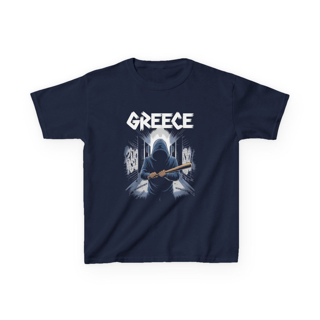 Greece Griechenland Hooligan Flagge Wappen Heimat Fußball Sport Fan Geschenkidee - Für Kinder & Jugendliche Unisex T-Shirt