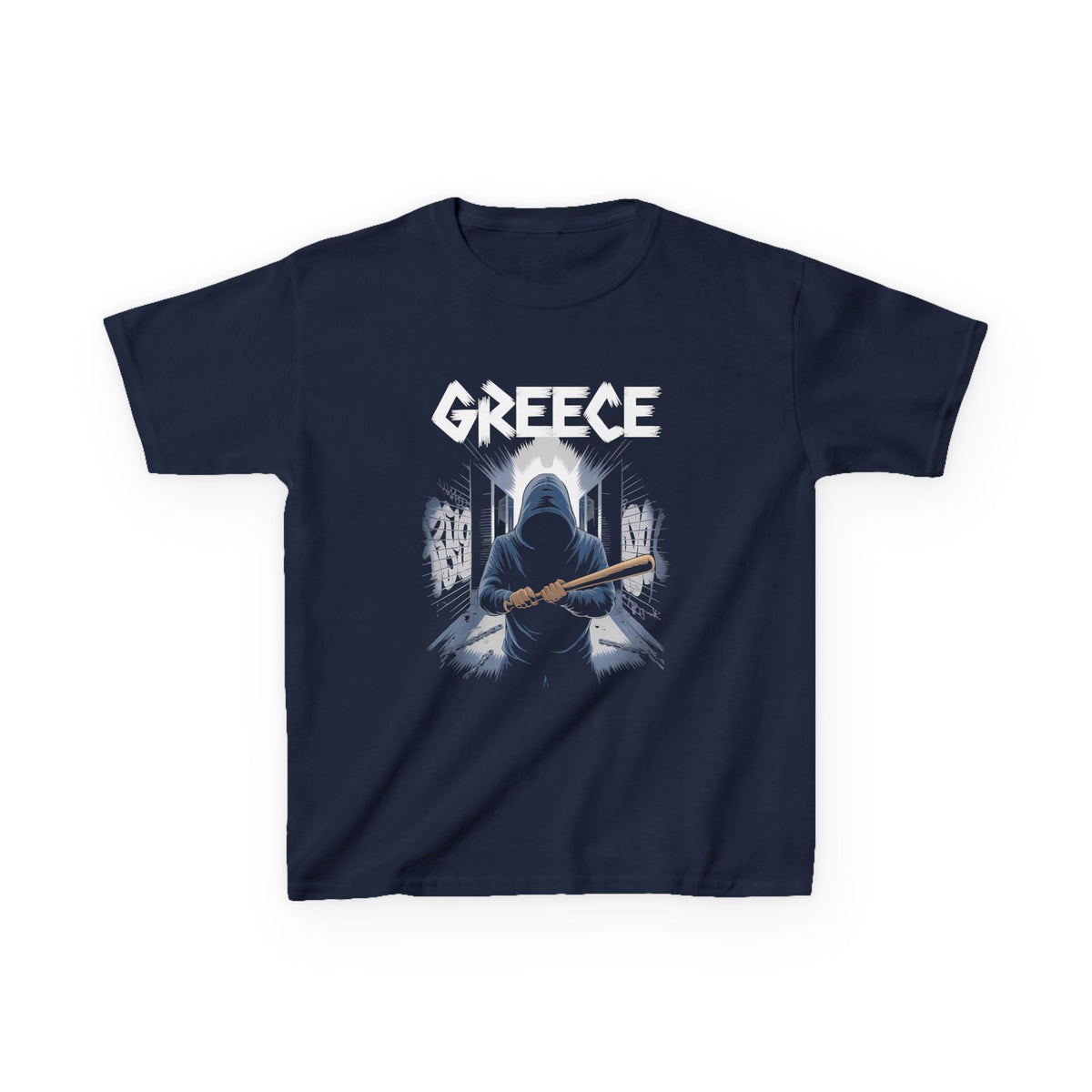 Greece Griechenland Hooligan Flagge Wappen Heimat Fußball Sport Fan Geschenkidee - Für Kinder & Jugendliche Unisex T-Shirt