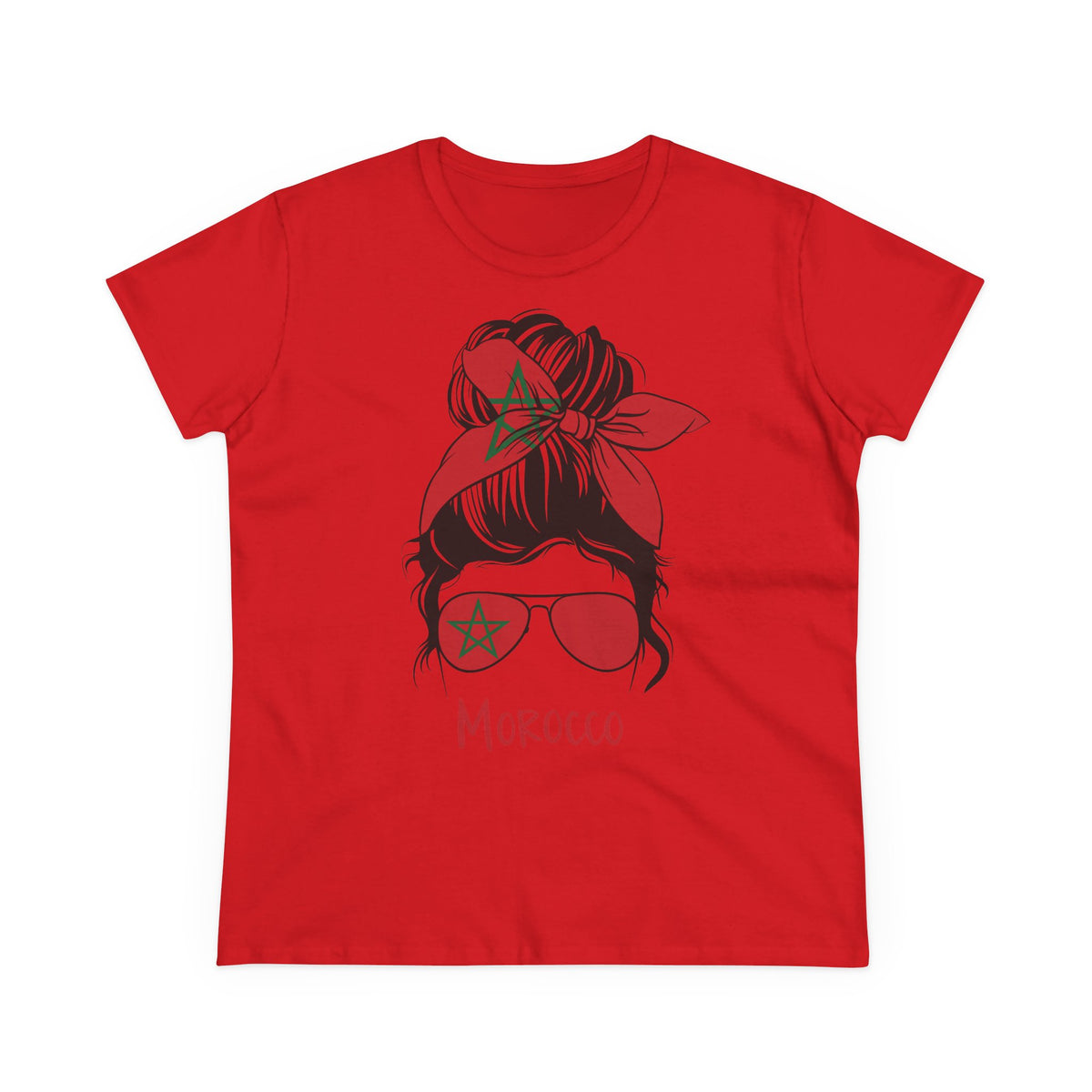 Escudo de Marruecos, bandera de Marruecos, orgullo, aficionada al fútbol y al deporte, idea de regalo - Camiseta para mujer