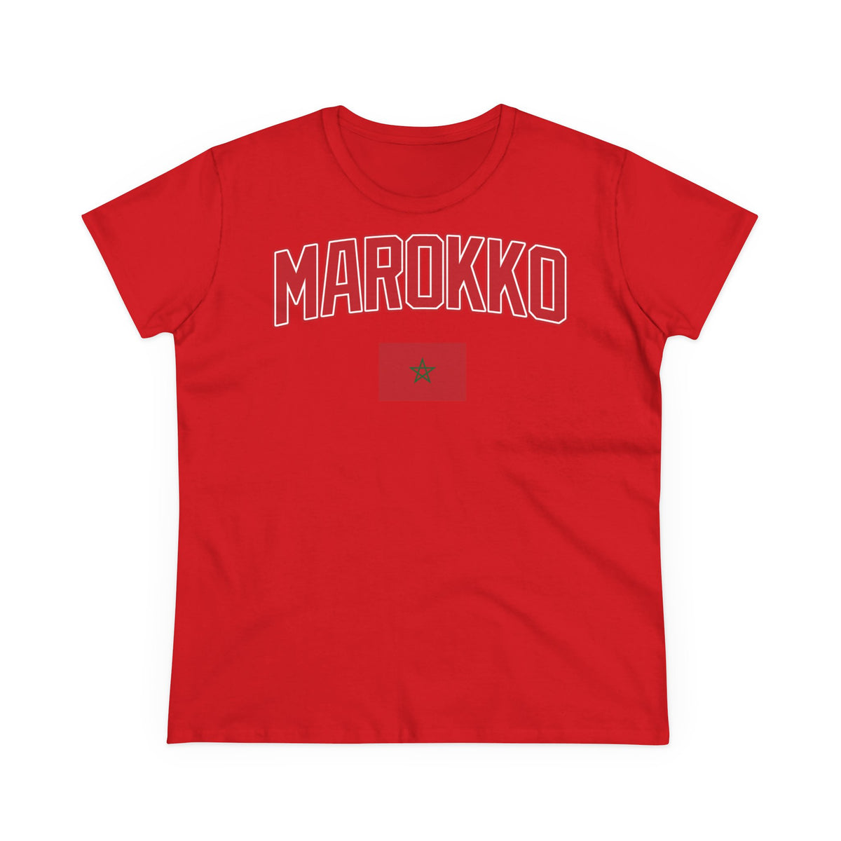Escudo de Marruecos, bandera de Marruecos, orgullo, aficionada al fútbol y al deporte, idea de regalo - Camiseta para mujer