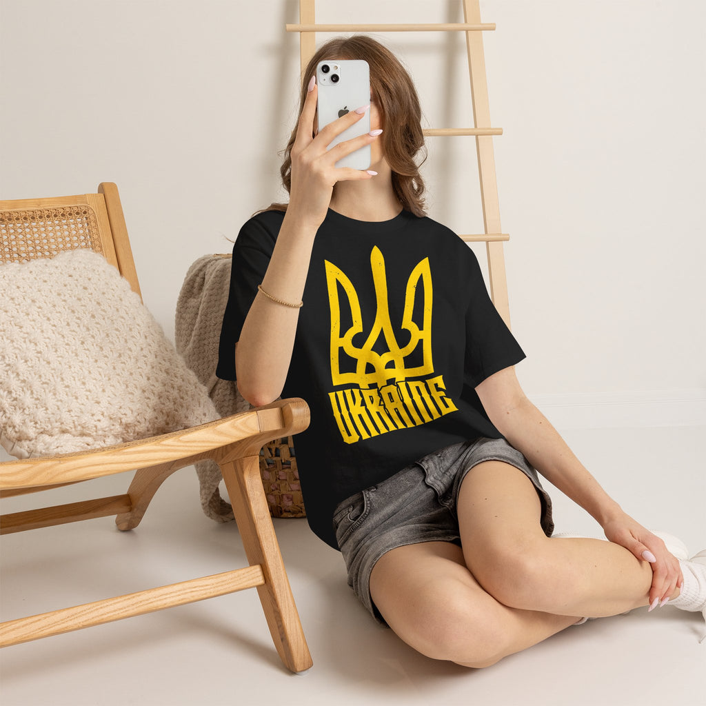 Ukraine Flagge Wappen Geschenkidee Sport Fan Fashion Vintage - Unisex T-Shirt
