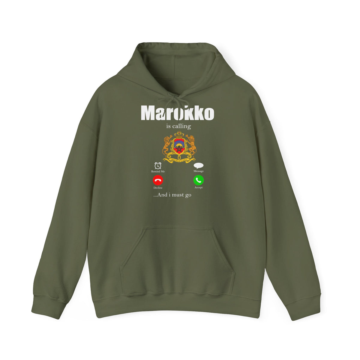 Stemma del Marocco Bandiera del Marocco Orgoglio Tifoso di calcio Sport Idea regalo - Felpa con cappuccio unisex