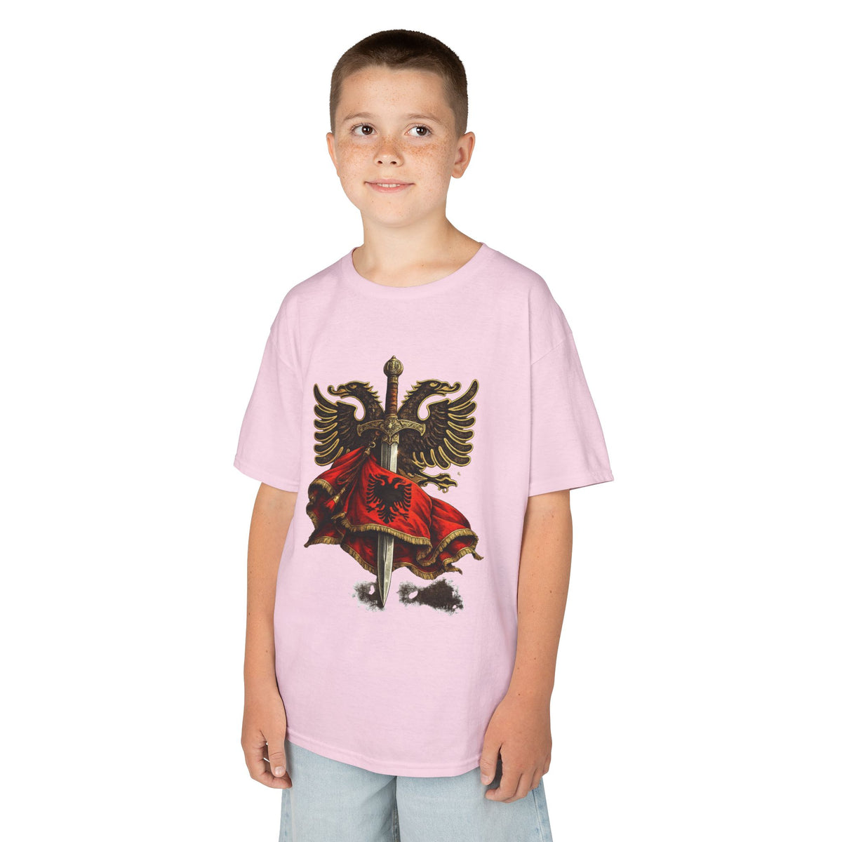 Der Albanische Kriegerschwert Skanderbeg Legende - Unisex Kinder & Jugendliche T-Shirt