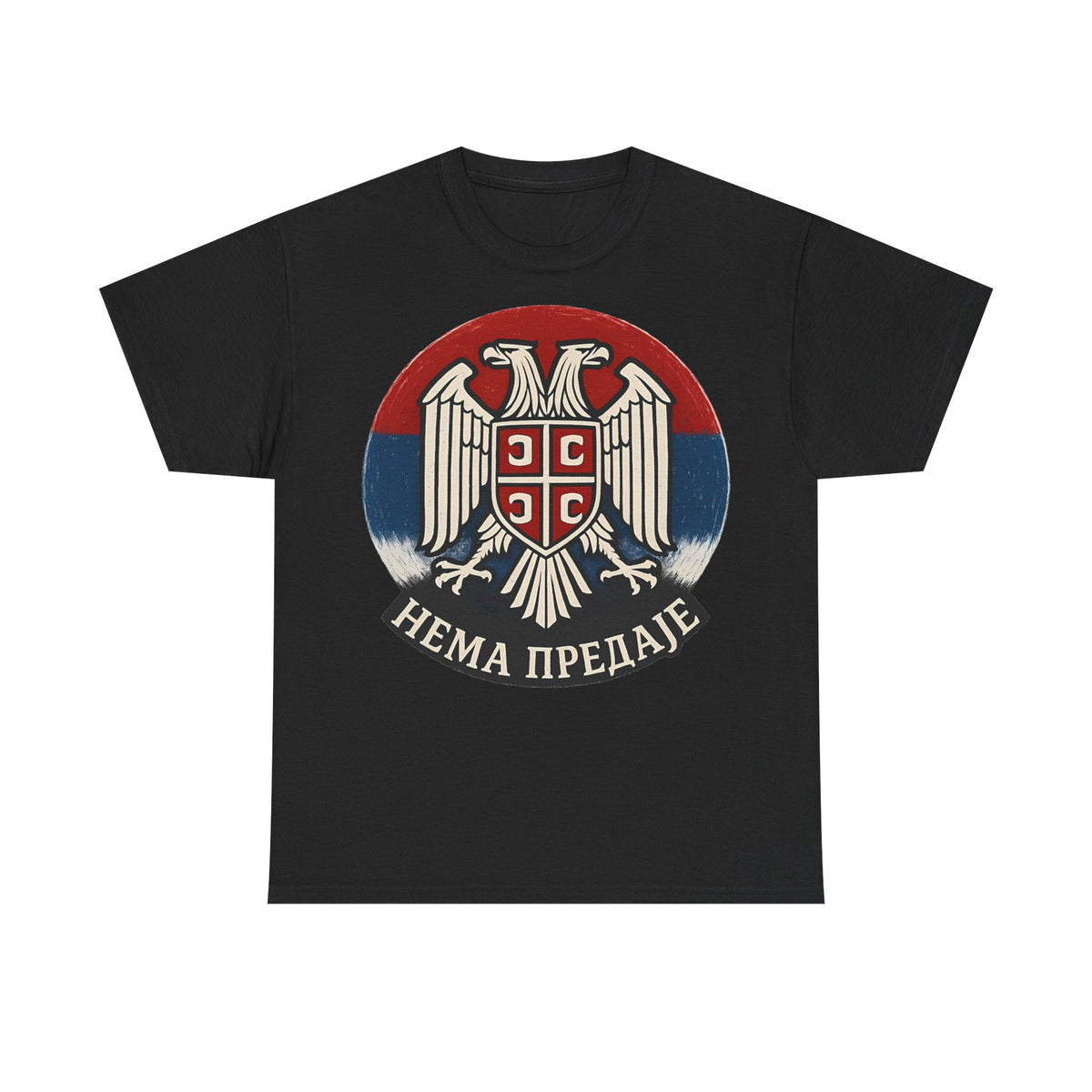 Serbia "Niemals Aufgeben" Adler Wappen - Unisex T-Shirt