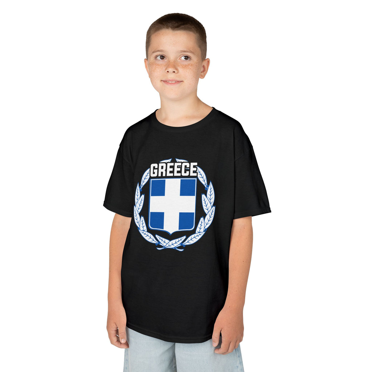 Greece Griechenland Flagge Wappen Heimat Fußball Sport Fan Geschenkidee - Für Kinder & Jugendliche Unisex T-Shirt
