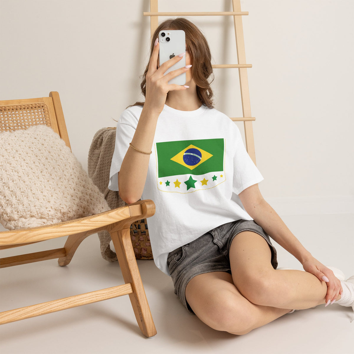 Brazil Brasilien Wappen Flagge Sport Fan Fußball Geschenkidee - Unisex T-Shirt