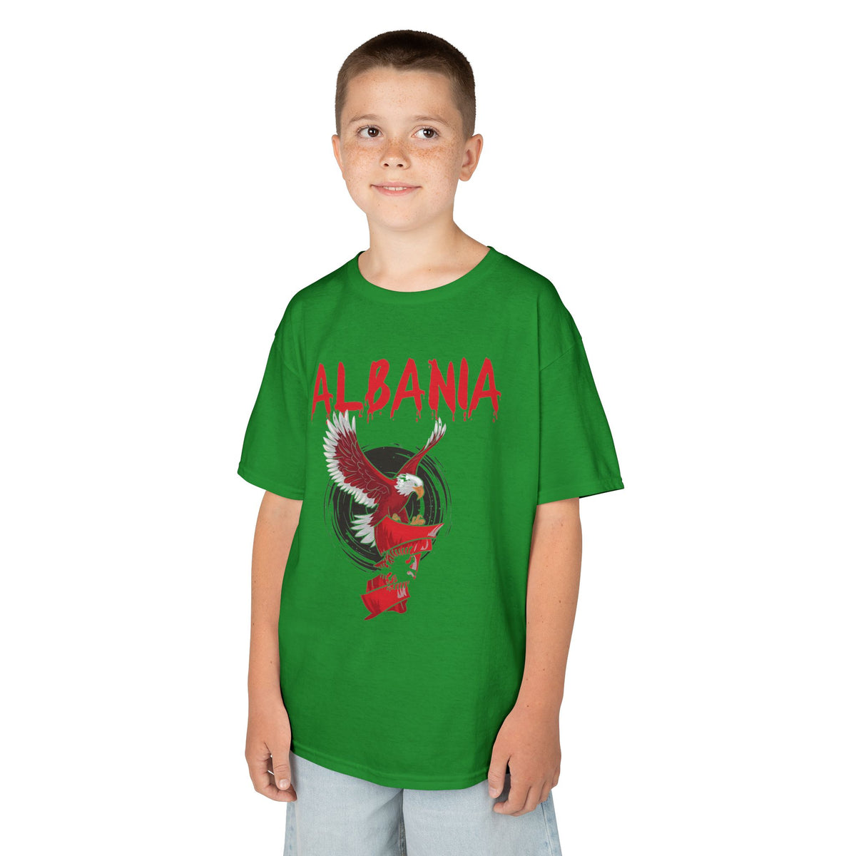 Albania Adler Street Art Urban Flagge - Unisex Kinder & Jugendliche T-Shirt