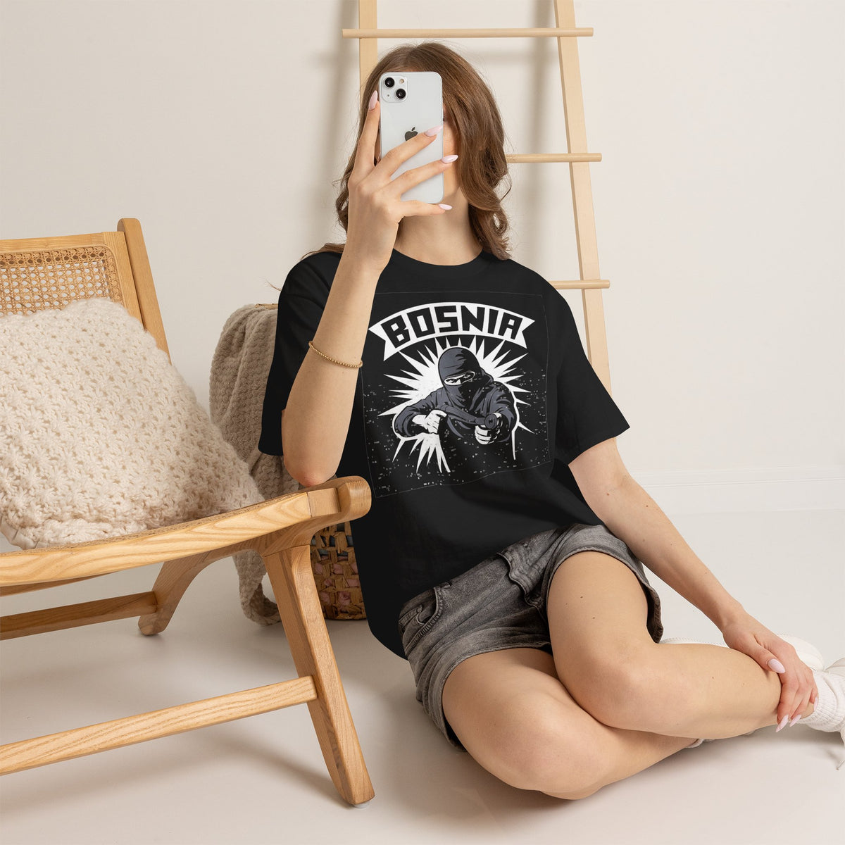 Bosnia Wappen Flagge Stolz Heimat Fußball fan Geschenkidee - Unisex T-Shirt