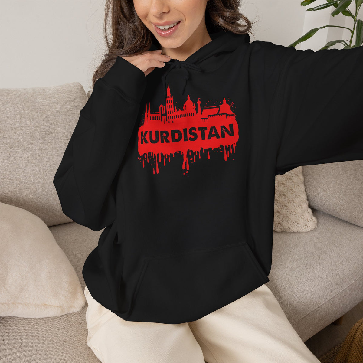 Kurdistan patria orgoglio stemma bandiera sport calcio regalo per tifosi - felpa con cappuccio unisex